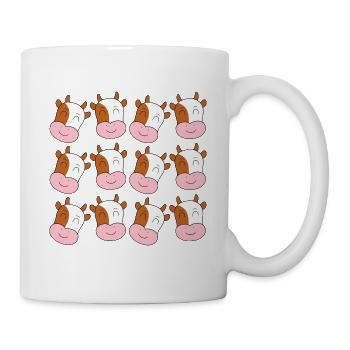 Cartoon-Kuhkopf - Tasse - Weiß - Rechts