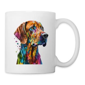 Rhodesian Ridgeback Bunte Pop Art Splash Art Hund - Tasse - Weiß - Rechts