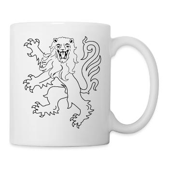 Lion Rampant lustiges Geschenk-T-Shirt - Tasse - Weiß - Rechts