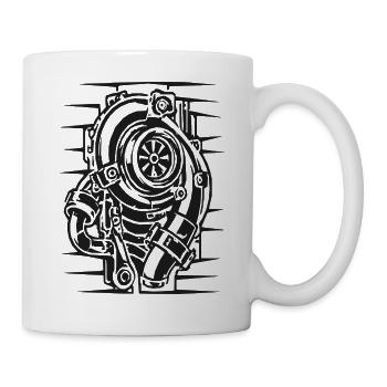 Vintage Taucherhelm Linienkunst - Tasse - Weiß - Rechts