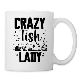 Crazy Fish Lady Aquaristik - Tasse - Weiß - Rechts