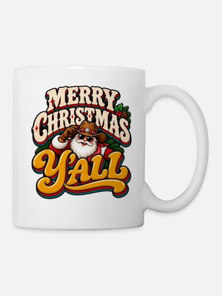 Frohe Weihnachten Yall - Tasse - Weiß