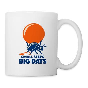 Kleine Schritte, Große Tage - Tasse - Weiß - Rechts