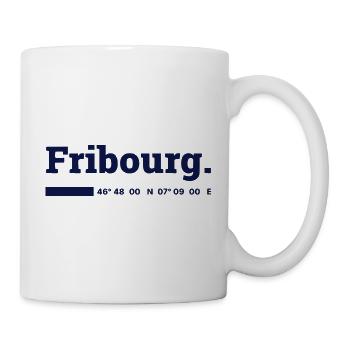 Fribourg Koordinaten - Tasse - Weiß - Rechts