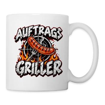 Auftrags Griller: Feuer & Wurst - Tasse - Weiß - Rechts