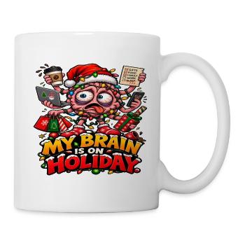 Weihnachtsgehirn im Urlaub - Tasse - Weiß - Rechts