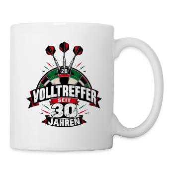 VOLLTREFFER SEIT 30 JAHREN Darts Geburtstag - Tasse - Weiß - Rechts