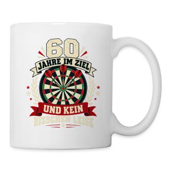 60. Geburtstag Darts Weltmeisterschaft Bulls Eye - Tasse - Weiß - Rechts