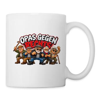Opas Gegen Rechts Cartoon - Tasse - Weiß - Rechts