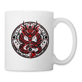 Himmlisches chinesisches Drachenemblem - Tasse - Weiß - Rechts