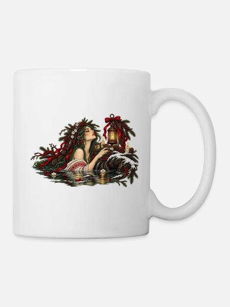 Weihnachts-Rusalka-Slawisches Wassergeist-Design - Tasse - Weiß