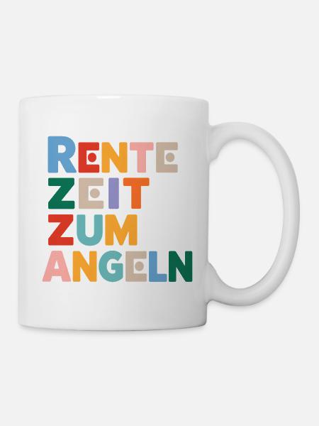 Rente Zeit zum Angeln Spruch - Tasse - Weiß