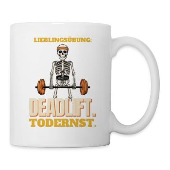 Lieblingsübung Deadlift, todernst - Tasse - Weiß - Rechts