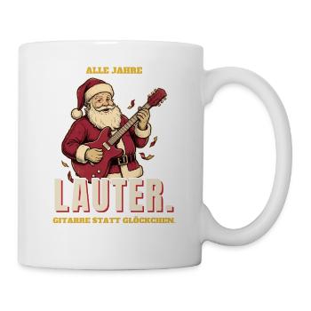 Alle Jahre lauter: Gitarren-Weihnachtsmann - Tasse - Weiß - Rechts
