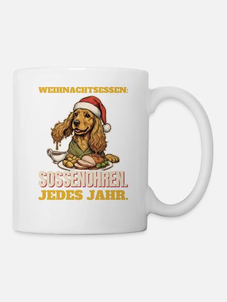 Soßenohren beim Weihnachtsessen - Tasse - Weiß