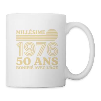 Vintage 1976 Jubiläum 50 Jahre verbessert - Tasse - Weiß - Rechts