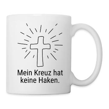 MEIN KREUZ HAT KEINE HAKEN, CHRISTEN GEGEN RECHTS - Tasse - Weiß - Rechts