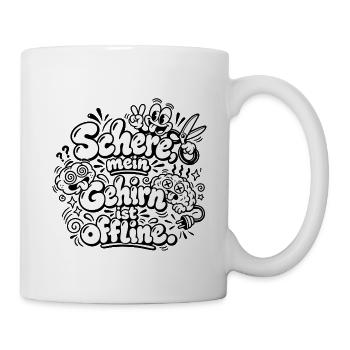 Schere, mein Gehirn ist offline - Tasse - Weiß - Rechts