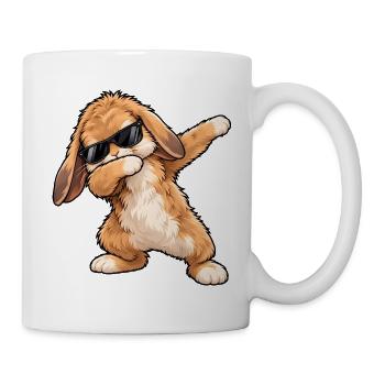 Dabbing-Teddykaninchen - Tasse - Weiß - Rechts
