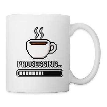 Kaffee Processing – Pixel Art Gamer Kaffee Humor - Tasse - Weiß - Rechts