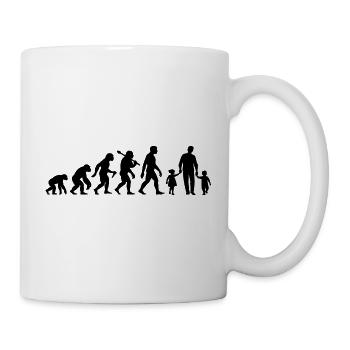 Vater Sohn Tochter Evolution Für Besten Vater - Tasse - Weiß - Rechts