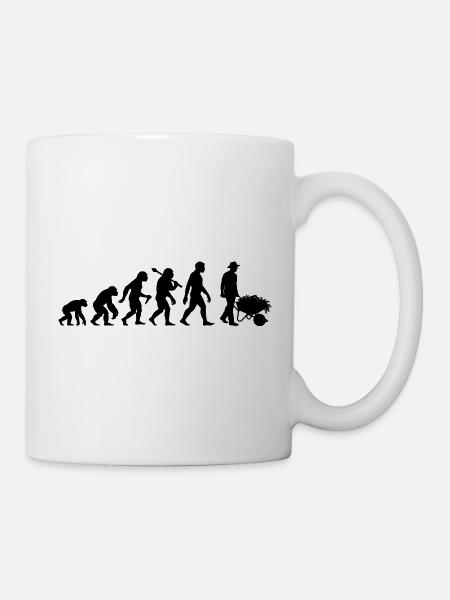 Gärtner Evolution Gärtnern Gärtnerei Gartenarbeit - Tasse - Weiß