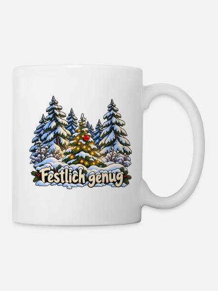 Festlich genug im Winterwald - Tasse - Weiß