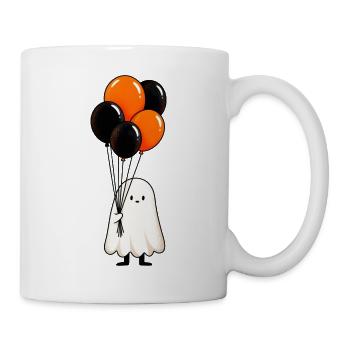Süßer Geist mit Luftballons – Halloween Motiv - Tasse - Weiß - Rechts