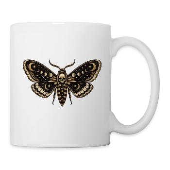 Mondmotte mit Totenkopf kosmischer Horror - Tasse - Weiß - Rechts