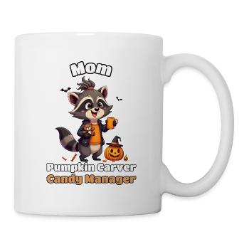 Mom: Pumpkin Carver, Candy Manager - Tasse - Weiß - Rechts