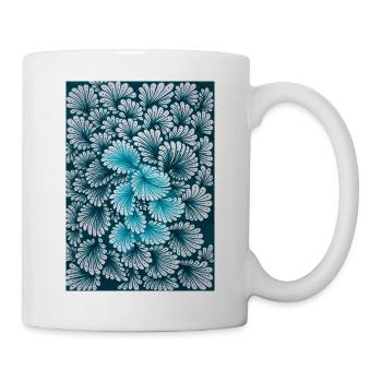 Meeresblüten Muster in Blau - Tasse - Weiß - Rechts