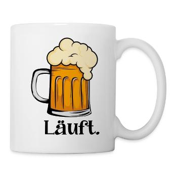 Läuft - Schäumender Bierkrug - Tasse - Weiß - Rechts