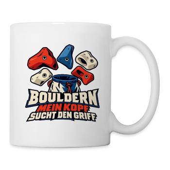 Bouldern – Mein Kopf sucht den Griff - Tasse - Weiß - Rechts