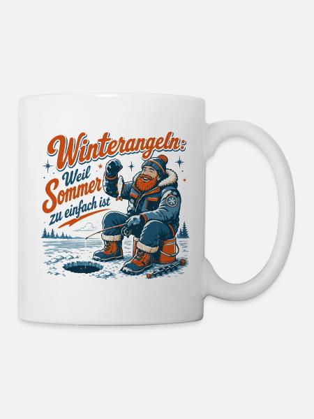 Winterangel Retro Motiv - Tasse - Weiß