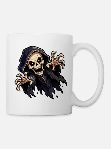 skull-ghost - Tasse - Weiß