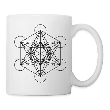 Metatron Cube T-Shirt - Tasse - Weiß - Rechts