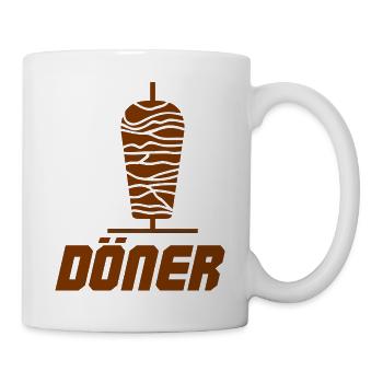 Döner Spieß Illustration - Tasse - Weiß - Rechts