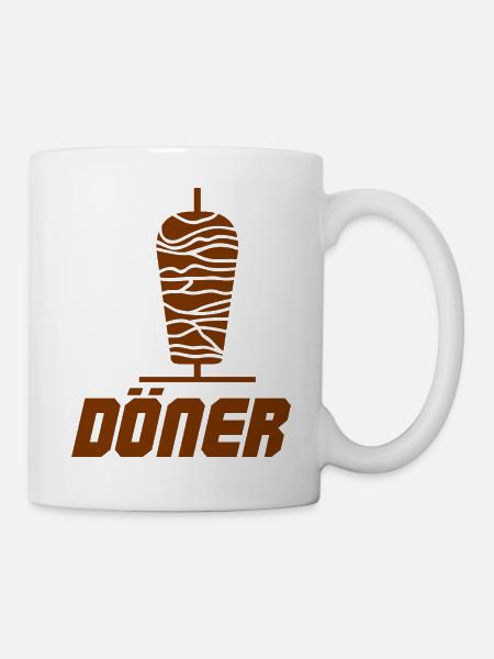Döner Spieß Illustration - Tasse - Weiß