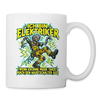 Elektriker-Zombie tanzt ohne Musik - Tasse - Weiß - Rechts