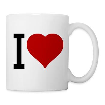 Rotes Herz Symbol - Tasse - Weiß - Rechts