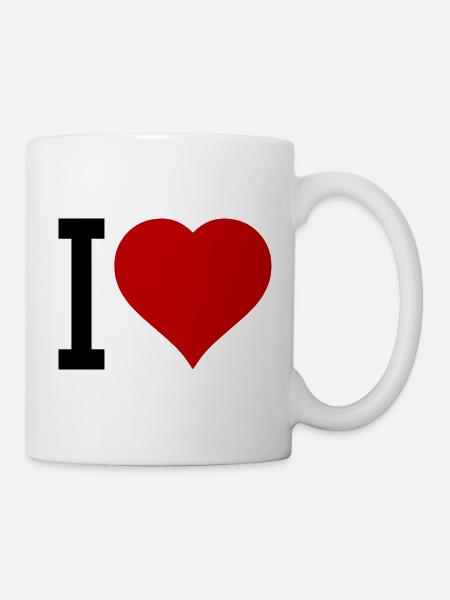 Rotes Herz Symbol - Tasse - Weiß