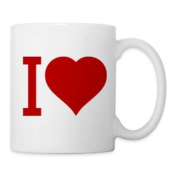Ich liebe Herz-Icon Typografie - Tasse - Weiß - Rechts