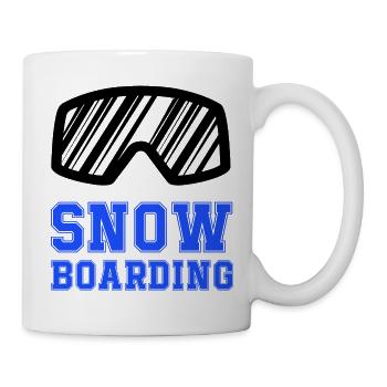 Snowboard Schriftzug Blau - Tasse - Weiß - Rechts