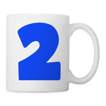 Blaues Zwei-Motiv Bold - Tasse - Weiß - Rechts