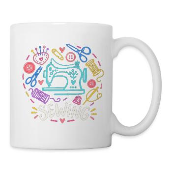 Love Sewing Machine Craft - Tasse - Weiß - Rechts