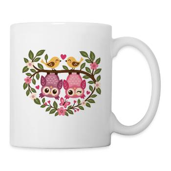 Liebes Eulenwald Duo - Tasse - Weiß - Rechts