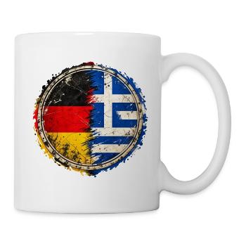 Deutschland Griechenland – Zwei Heimaten - Tasse - Weiß - Rechts