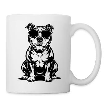 Hund mit Sonnenbrille - Tasse - Weiß - Rechts