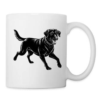 Labrador Retriever Hundelauf - Tasse - Weiß - Rechts