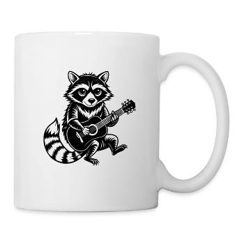 Waschbär spielt Gitarre - Tasse - Weiß - Rechts
